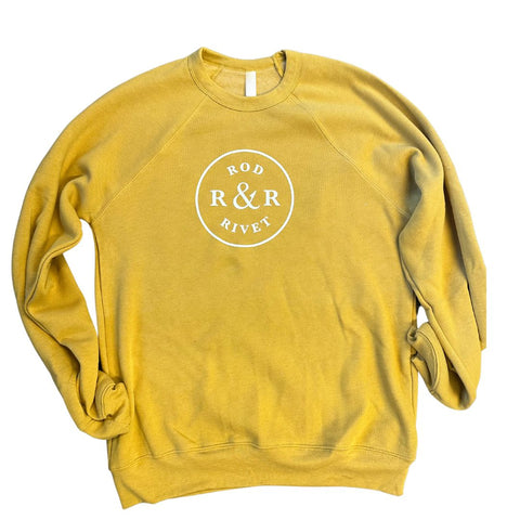 Gold Logo Raglan Sleeve Crewneck Sweatshirt