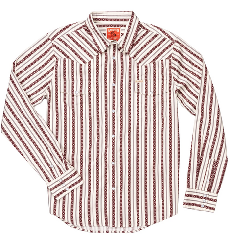 Serape Pearl Snap Shirt -RED