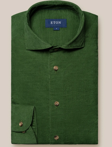 Mid Green Fine Wale baby Corduroy -Contemporary Fit