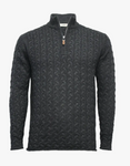 Men´S Cashmere Half Zip Sweater in Full Cable Knit Neil