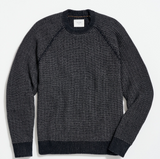 Marled Crew Neck Sweater-Black