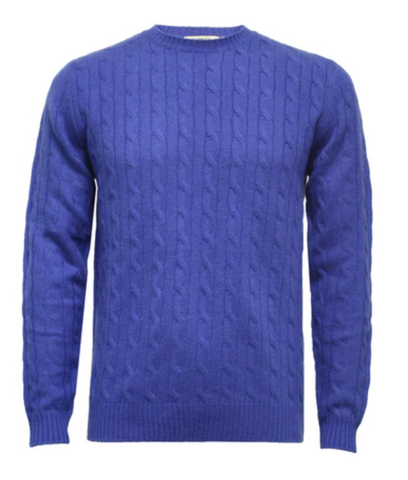 Cashmere Cable Knit in Royal Blue