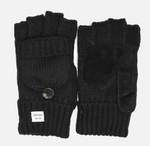 Black Wool Fingerless/glove mitten
