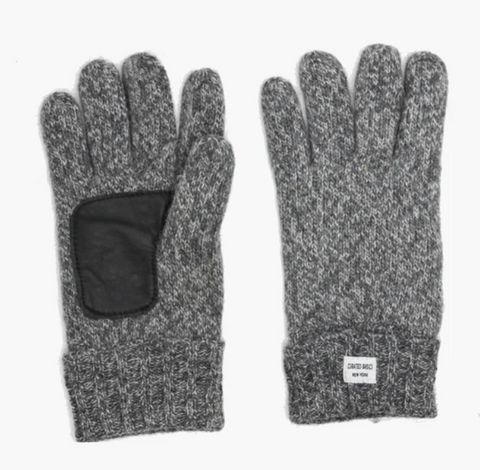 Grey Marled Wool Gloves