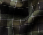Eton Wrinkle Free Flannel Dark Green Check Spread Collar